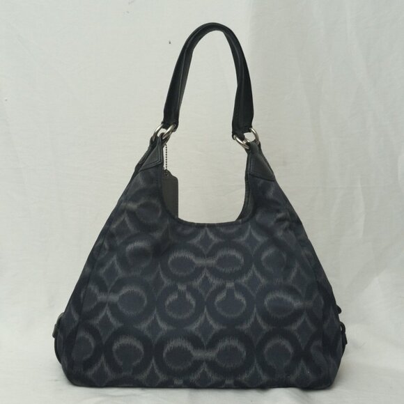 COACH Madison Ikat Maggie Op Women's NAVY Blue Carryall Shoulder Bag Purse 21295 - Picture 8 of 16